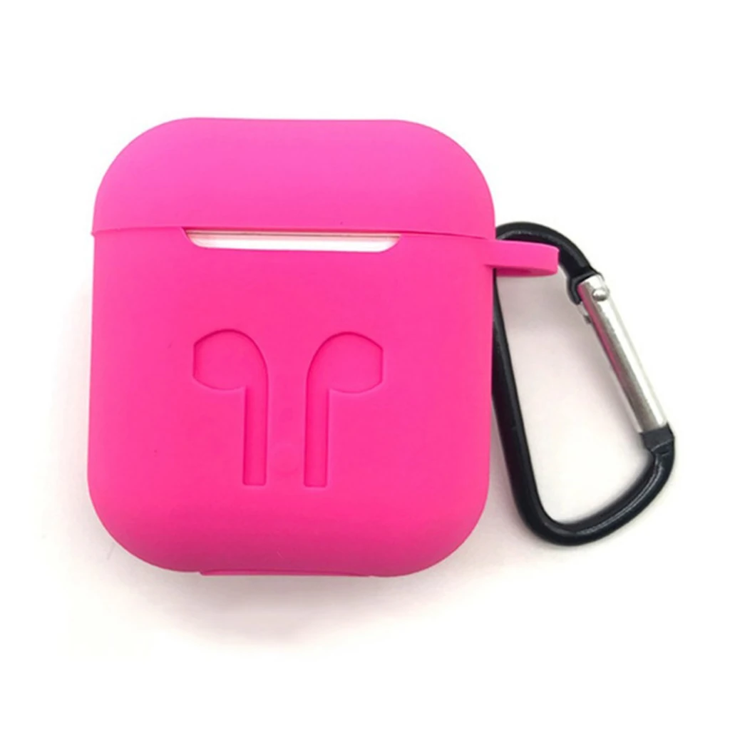 Чехол Airpods Silicone Soft Case Clip Pink