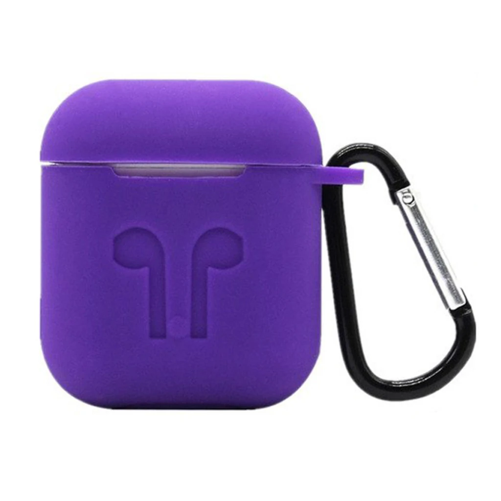 Чехол Airpods Silicone Soft Case Clip Purple
