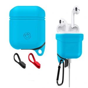 Колір: Блакитний - Чохол Apple AirPods C-Ku Silicone Waterproof Case Blue