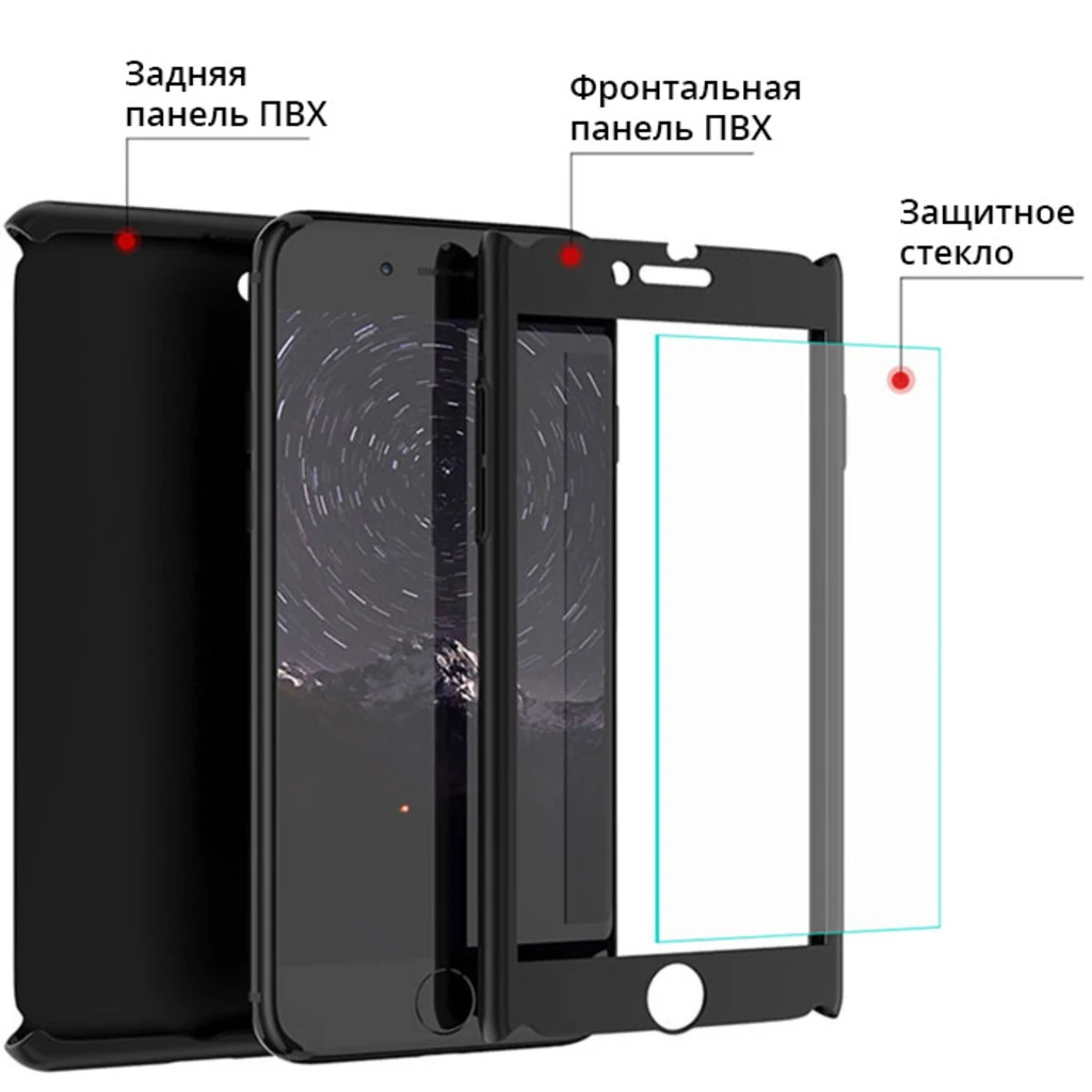 Чехол Full Protection 360 Case & Glass Yellow для iPhone 5, iPhone 5s, iPhone SE