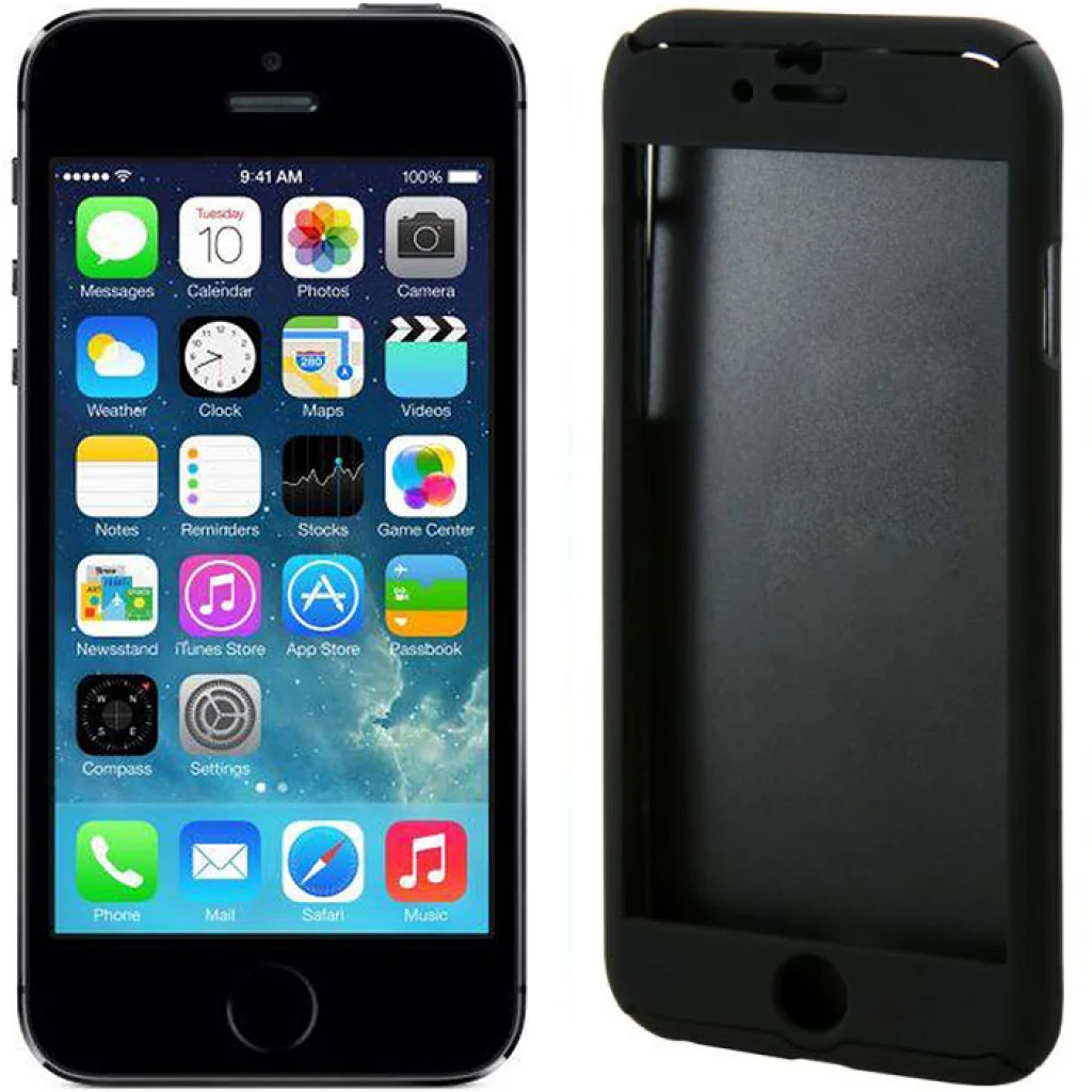 Чехол Full Protection 360 Case & Glass Black для iPhone 5, iPhone 5s, iPhone SE