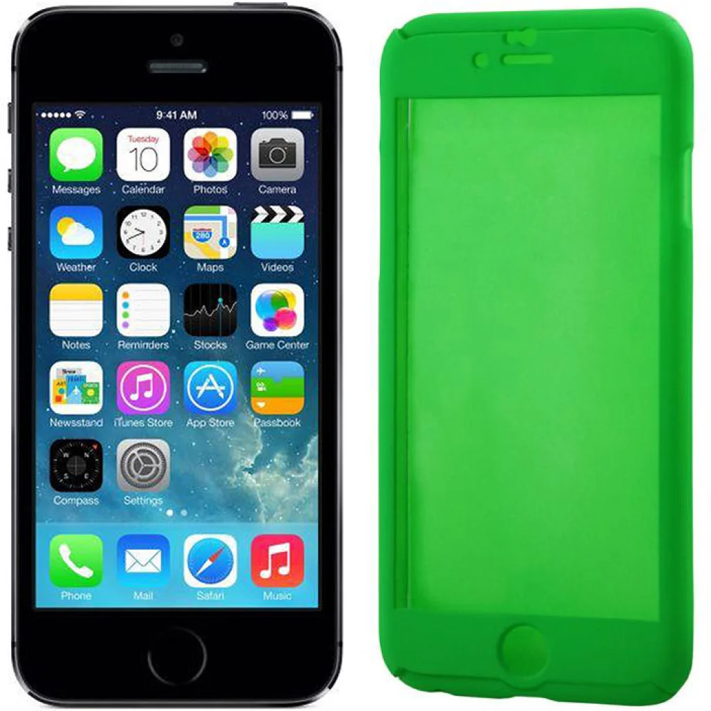 Чохол Full Protection 360 Case & Glass Green для iPhone 5, iPhone 5s, iPhone SE