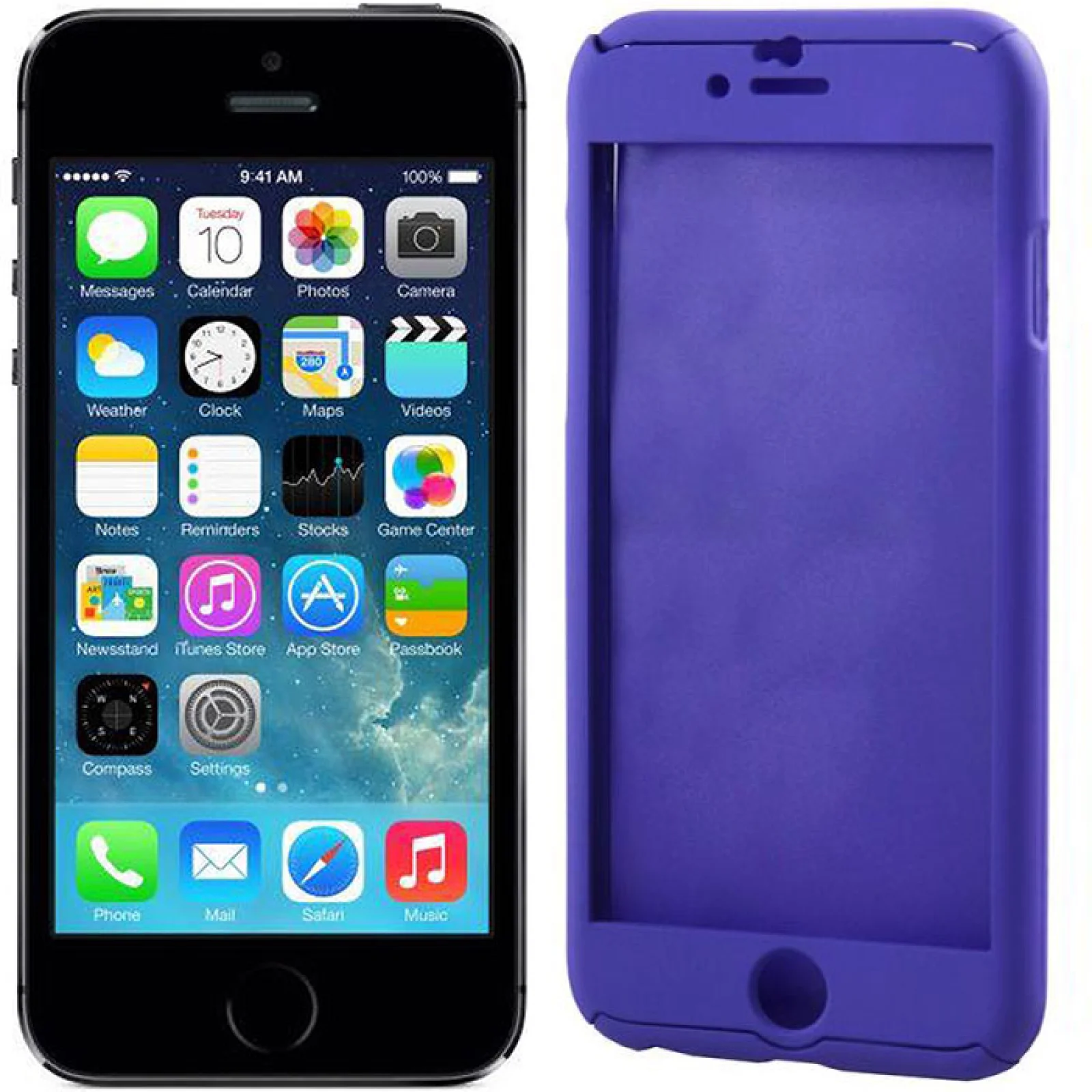 Чохол Full Protection 360 Case & Glass Violet для iPhone 5, iPhone 5s, iPhone SE