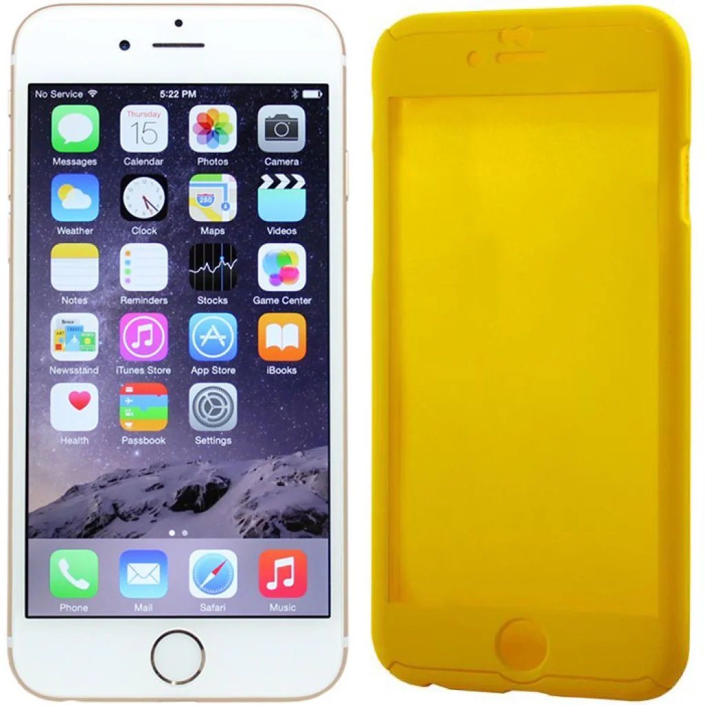 Чехол Full Protection 360 Case & Glass Yellow для iPhone 6, iPhone 6s