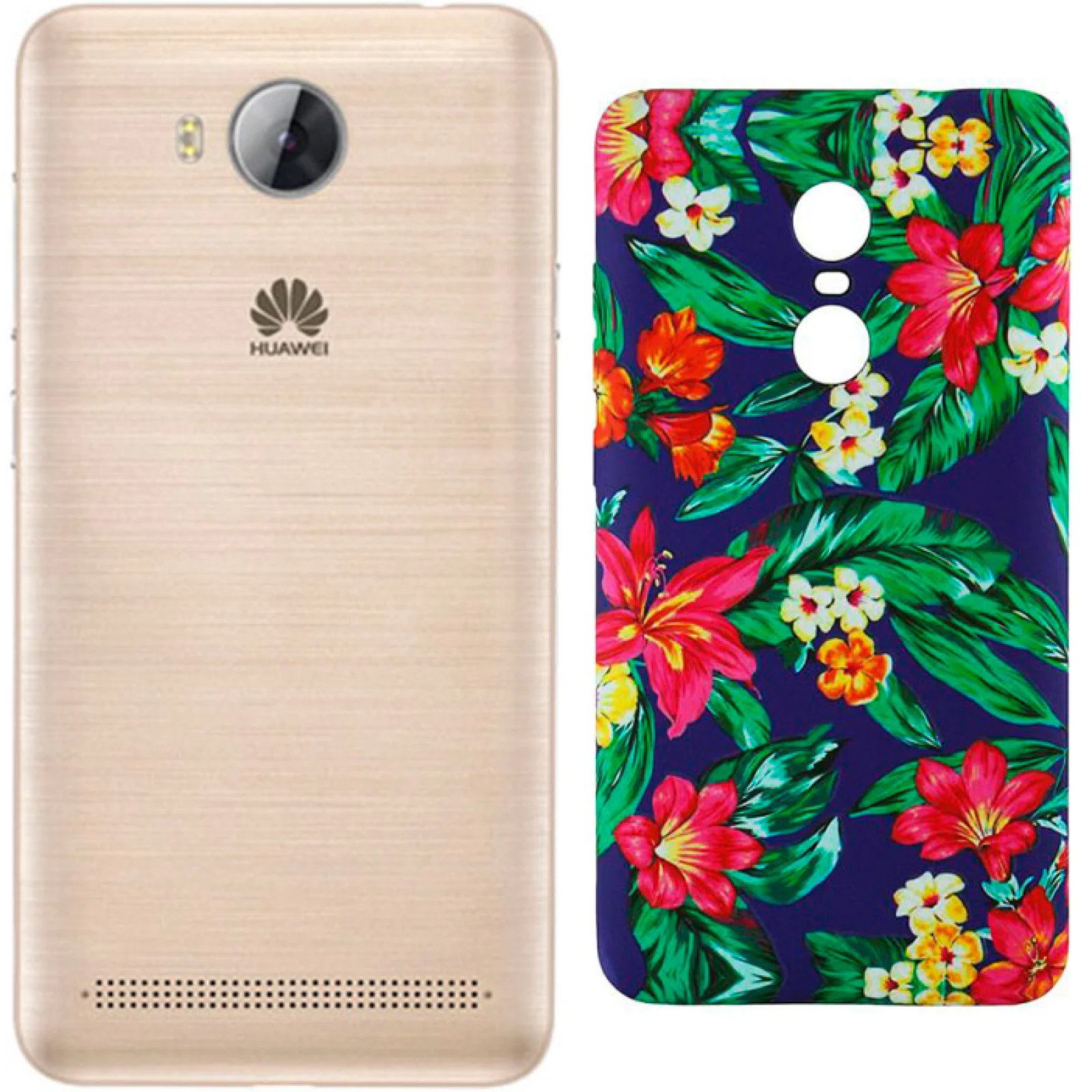Чохол Huawei Y3II Inavi Gallery Silicone Case (02) Flowers Blue