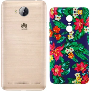 Цвет: Синий - Чехол Huawei Y3II Inavi Gallery Silicone Case (02) Flowers Blue