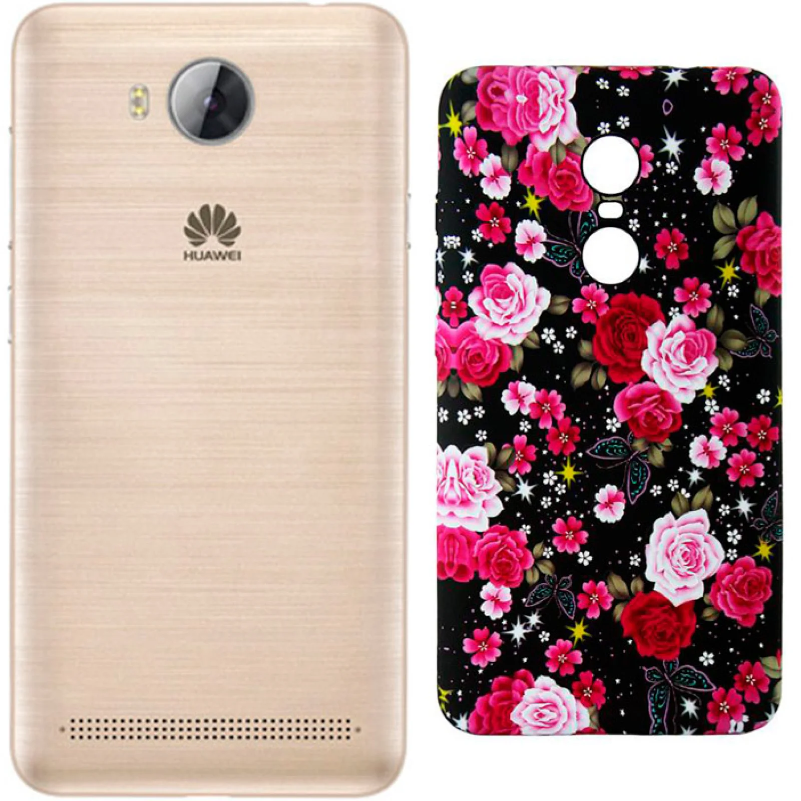 Чохол Huawei Y3II Inavi Gallery Silicone Case (03) Roses Black