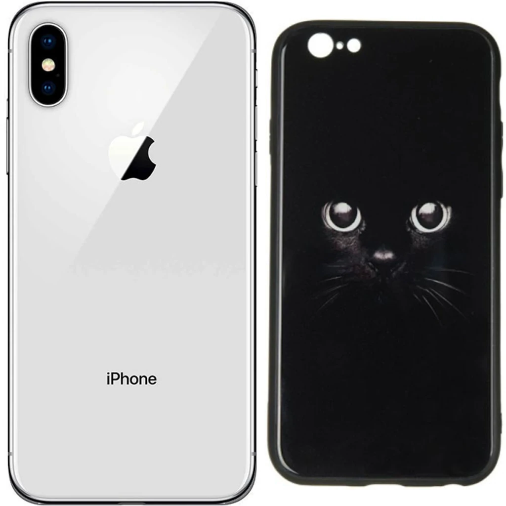 Чохол iPaky Glass Print Cat для iPhone X, iPhone XS