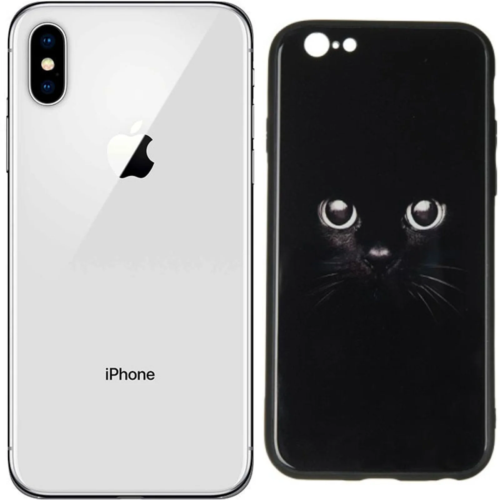 Чехол iPaky Glass Print Cat для iPhone X, iPhone XS
