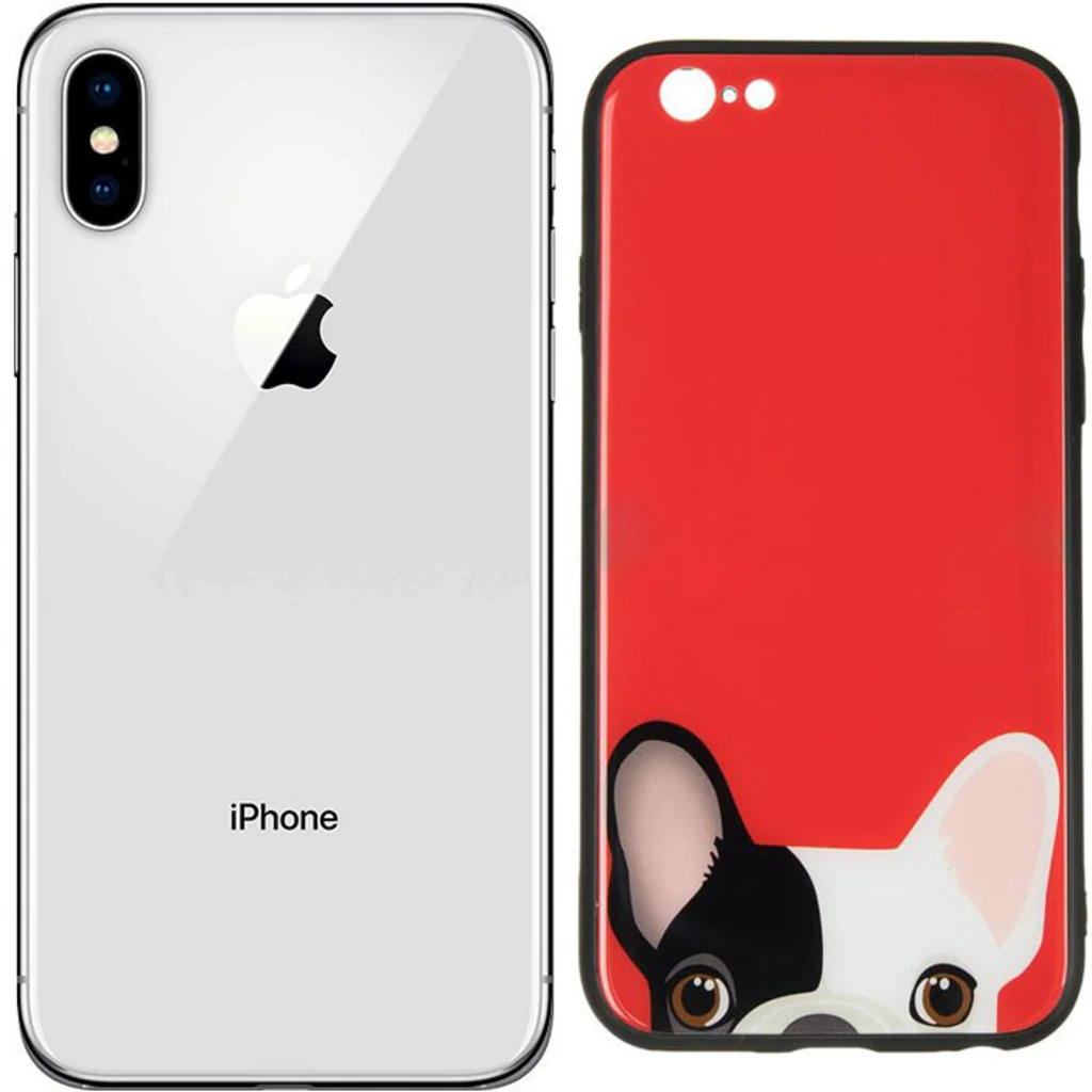Чехол iPaky Glass Print Dog для iPhone X, iPhone XS