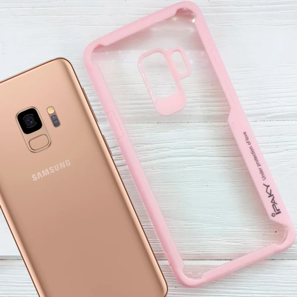 Чехол Ipaky LuckCool TPU+PC Transparent Silicon Case Pink для Samsung G960 Galaxy S9