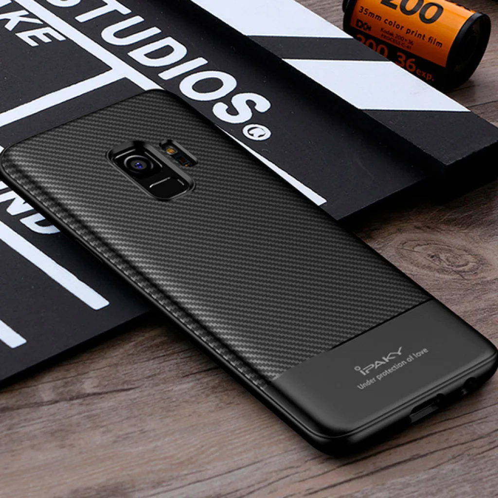 Чехол Ipaky Musy Carbon Silicon Case Black для Samsung G960 Galaxy S9