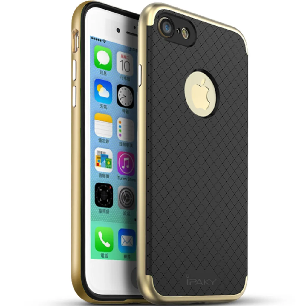 Чехол Ipaky TPU+PC Frame Silicon Case Gold для iPhone 8