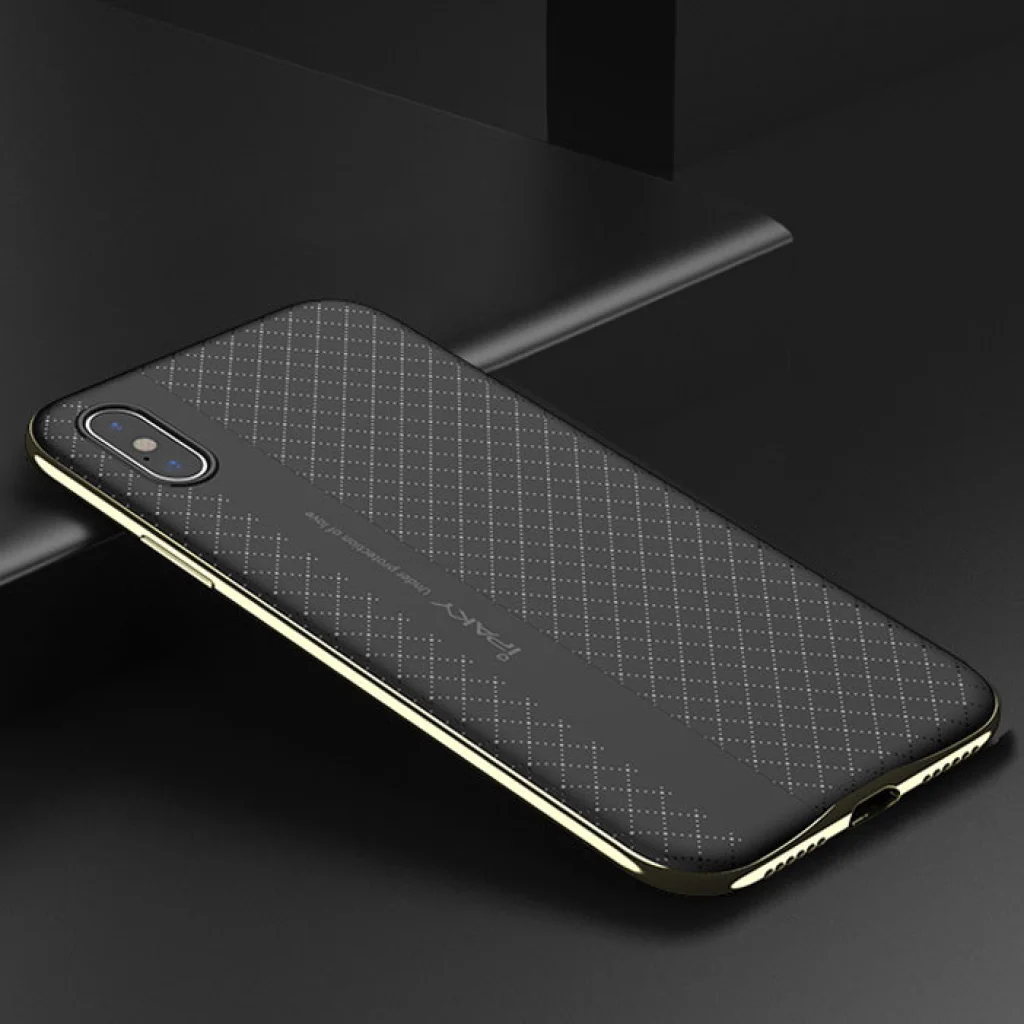Чехол Ipaky TPU+PC Frame Silicon Case Gold для iPhone X