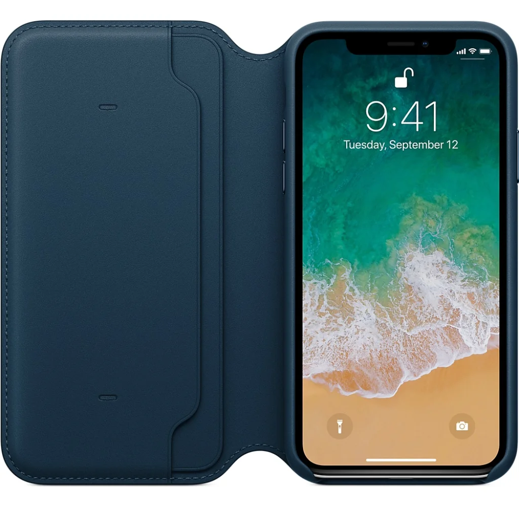 Чохол Apple iPhone X Leather Folio Cosmos Blue (MQRW2)