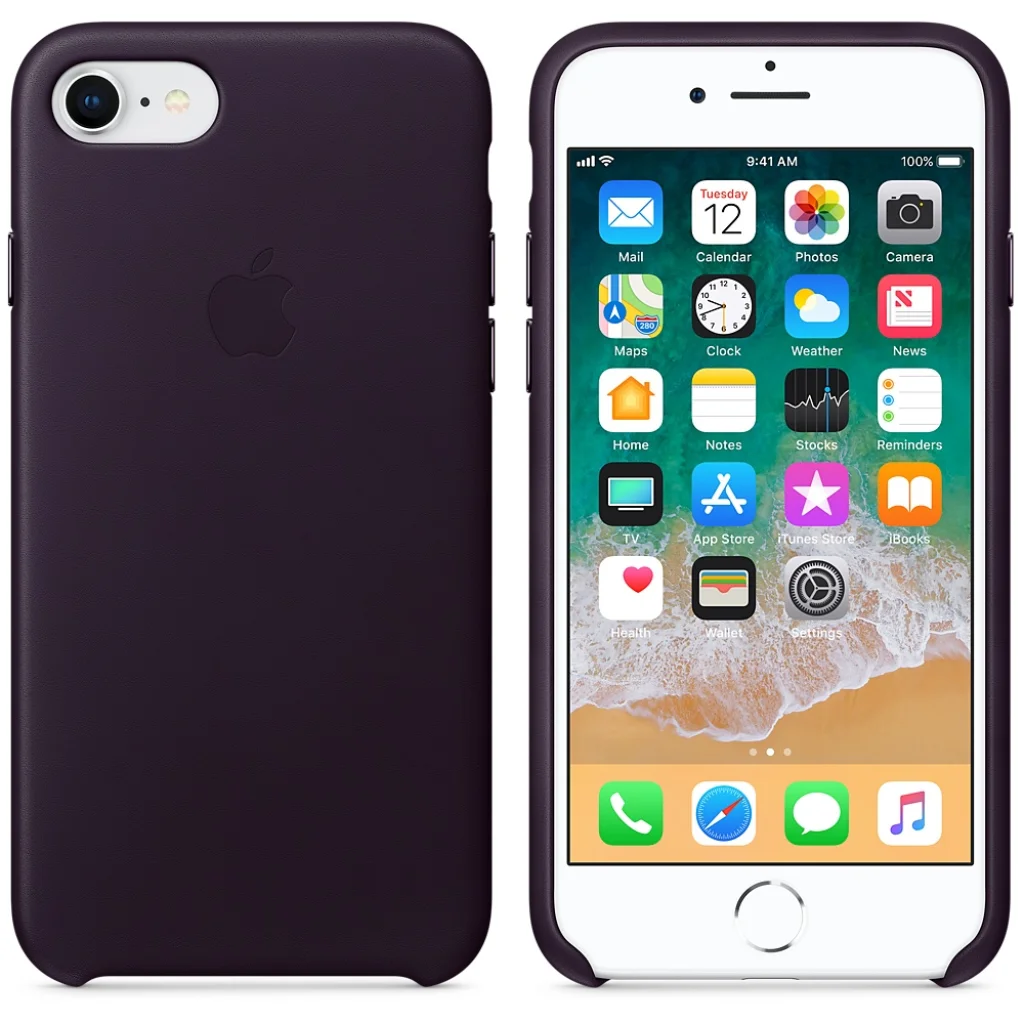 Чехол Apple iPhone 8, iPhone 7 Leather Case Dark Aubergine MQHD2
