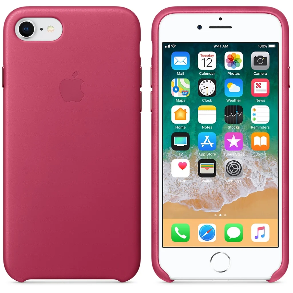 Чохол Apple iPhone 8, iPhone 7 Leather Case Pink Fuchsia MQHG2
