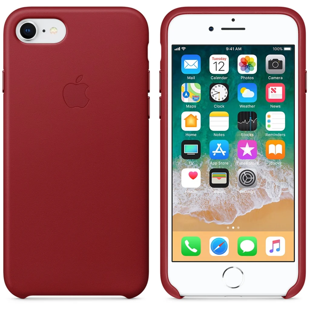 Чохол Apple iPhone 8, iPhone 7 Leather Case Product Red MQHA2