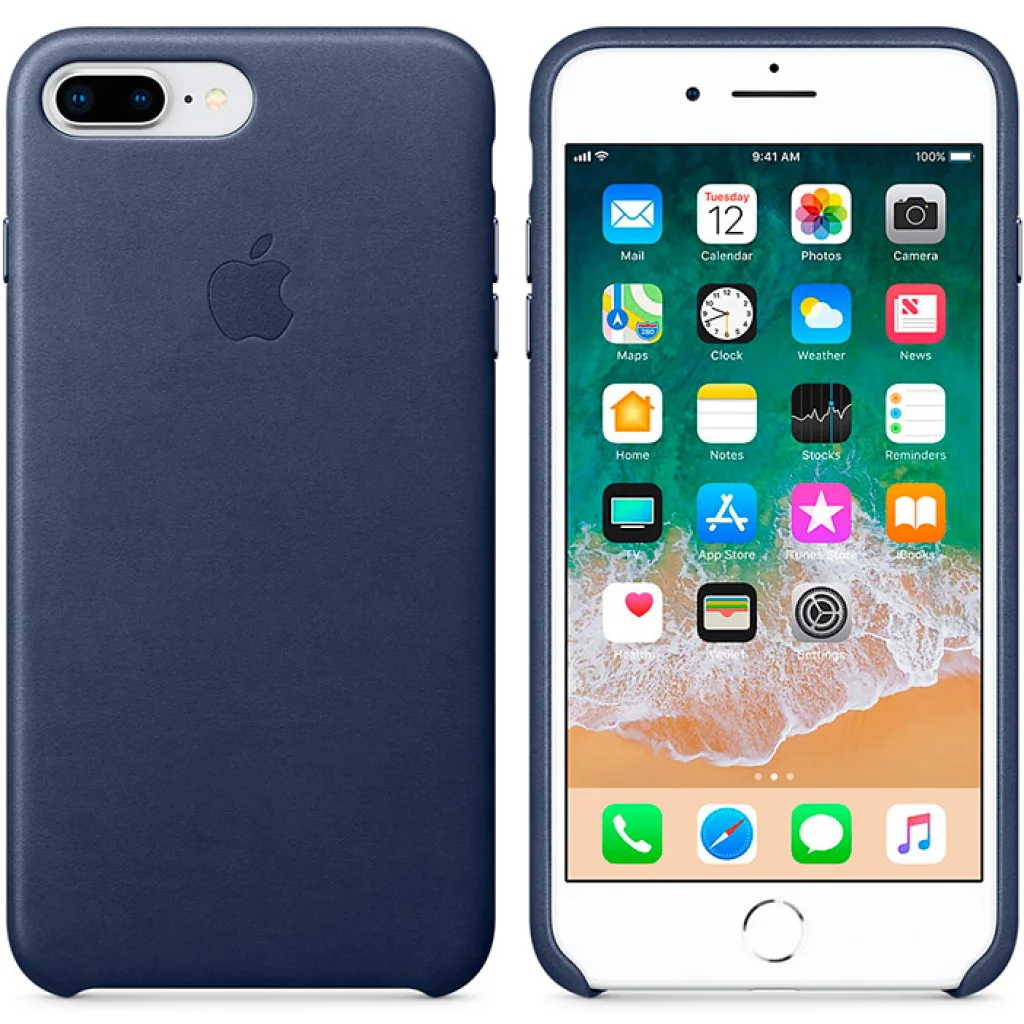 Чехол Apple iPhone 8 Plus, iPhone 7 Plus Leather Case Midnight Blue MQHL2