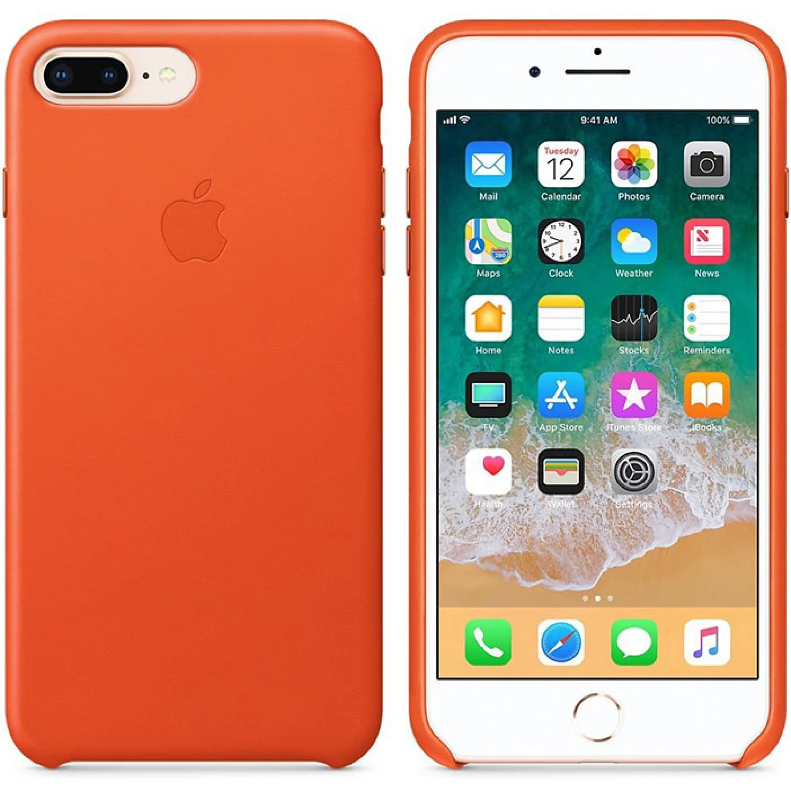 Чохол Apple iPhone 8 Plus, iPhone 7 Plus Leather Case Bright Orange (MRGD2)
