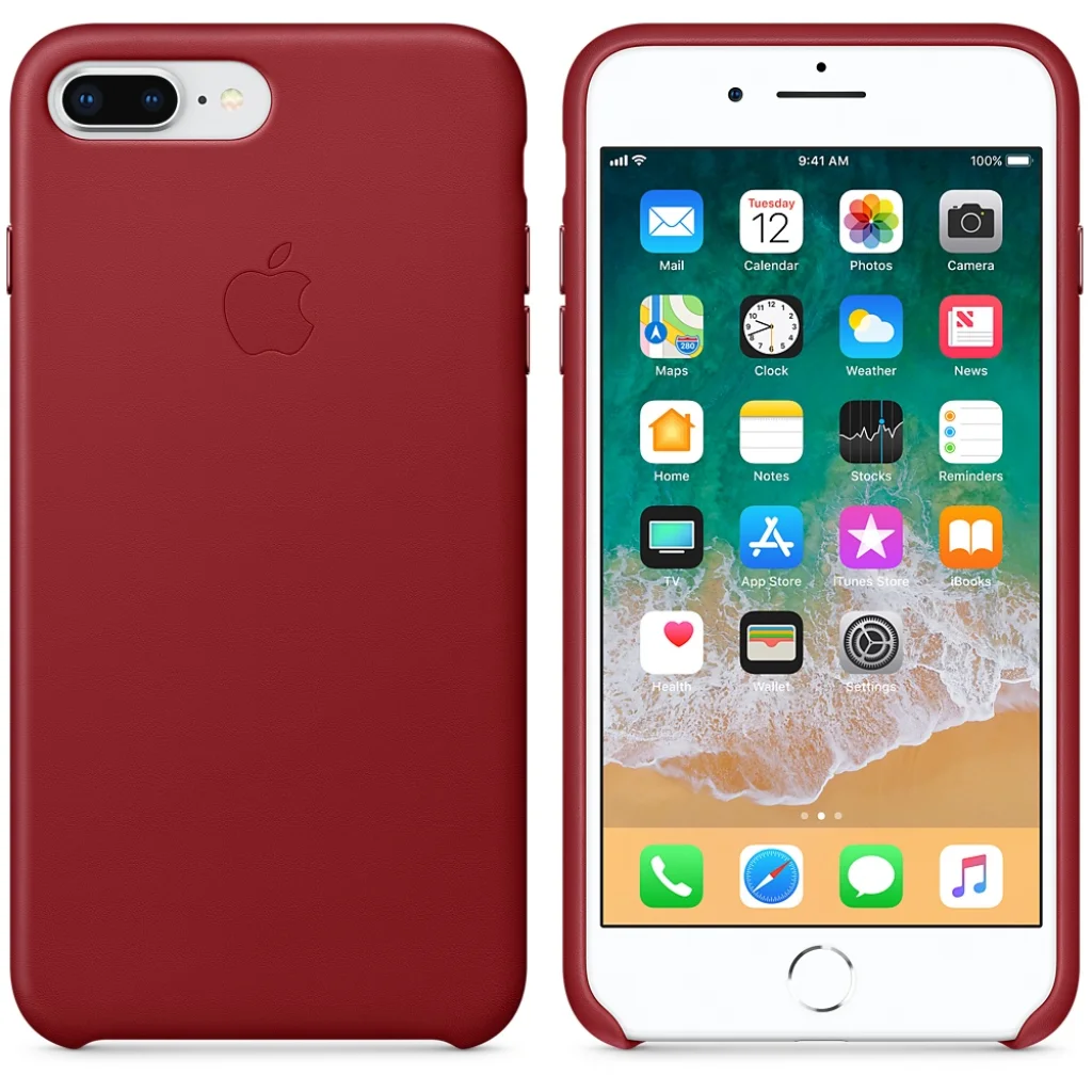 Чохол Apple iPhone 8 Plus, iPhone 7 Plus Leather Case Product Red MQHN2