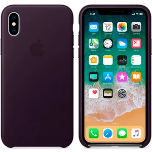 Колір: Фіолетовий - Чохол Apple iPhone X Leather Case Dark Aubergine (MQTG2)