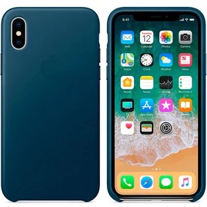 Колір: Синій - Чохол Apple iPhone X Leather Case Cosmos Blue (MQTH2)