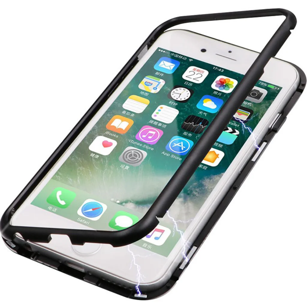 Чохол Apple iPhone 7, iPhone 8 Magnetic Frame 360 Case Black