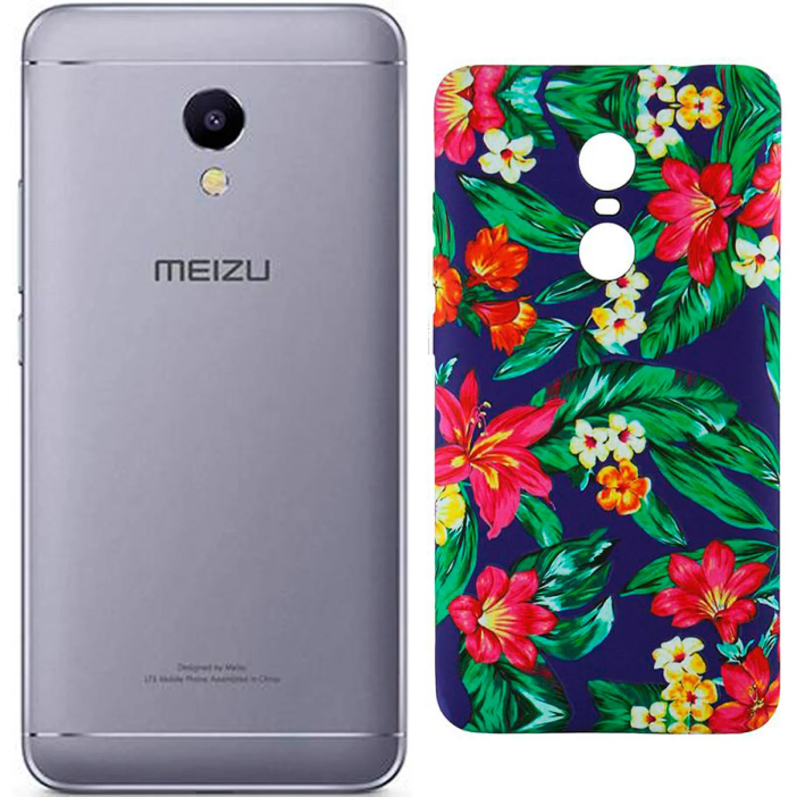 Чехол Meizu M5s Inavi Gallery Silicone Case (02) Flowers Blue