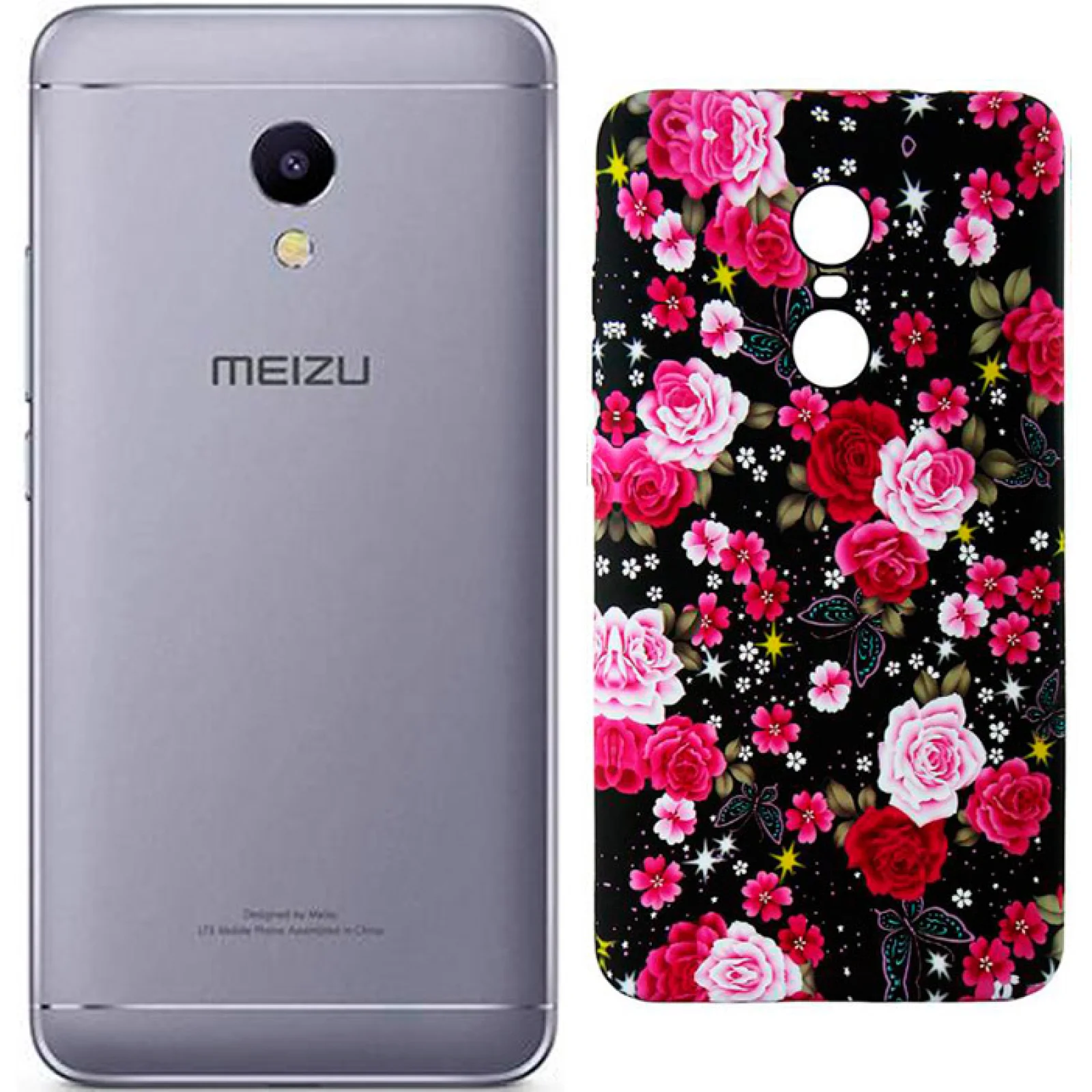 Чехол Meizu M5s Inavi Gallery Silicone Case (03) Roses Black