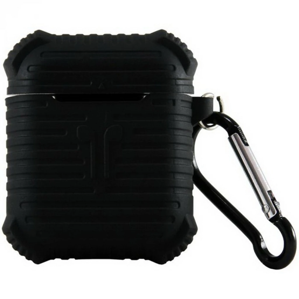 Чехол Apple AirPods Piblue Ribbed Belt Clip Silicone Case Black