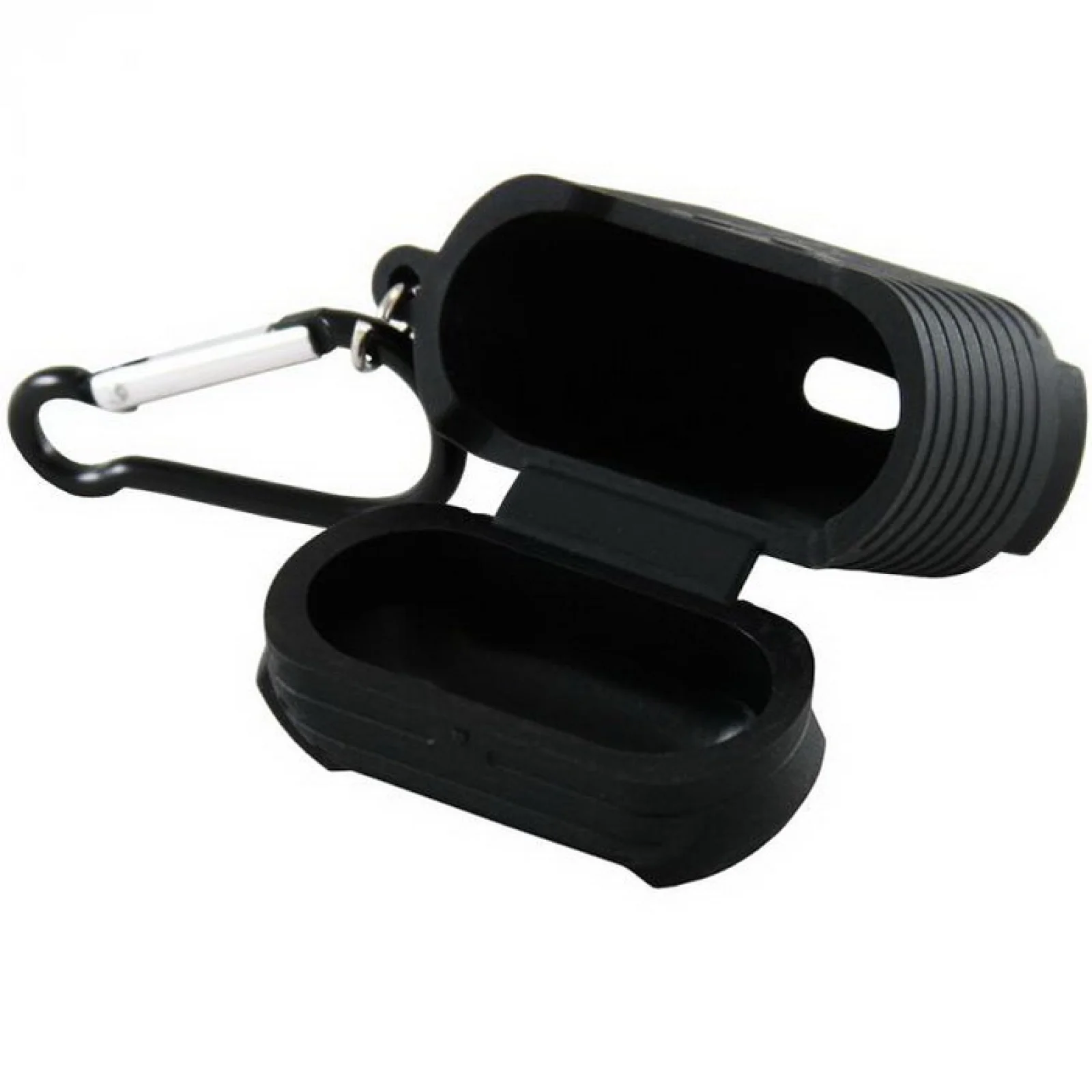 Чехол Apple AirPods Piblue Ribbed Belt Clip Silicone Case Black