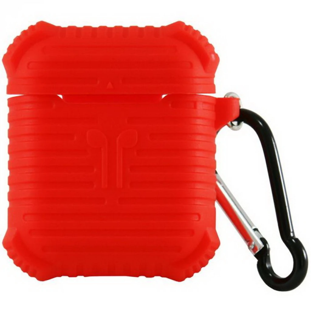 Чохол Apple AirPods Piblue Ribbed Belt Clip Silicone Case Red