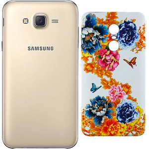 Цвет: Белый - Чехол Samsung Galaxy J7 (SM-J700) Inavi Gallery Silicone Case (01) Flowers White