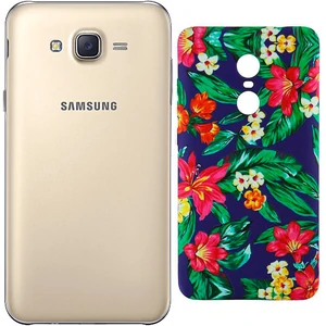 Цвет: Синий - Чехол Samsung Galaxy J7 (SM-J700) Inavi Gallery Silicone Case (02) Flowers Blue