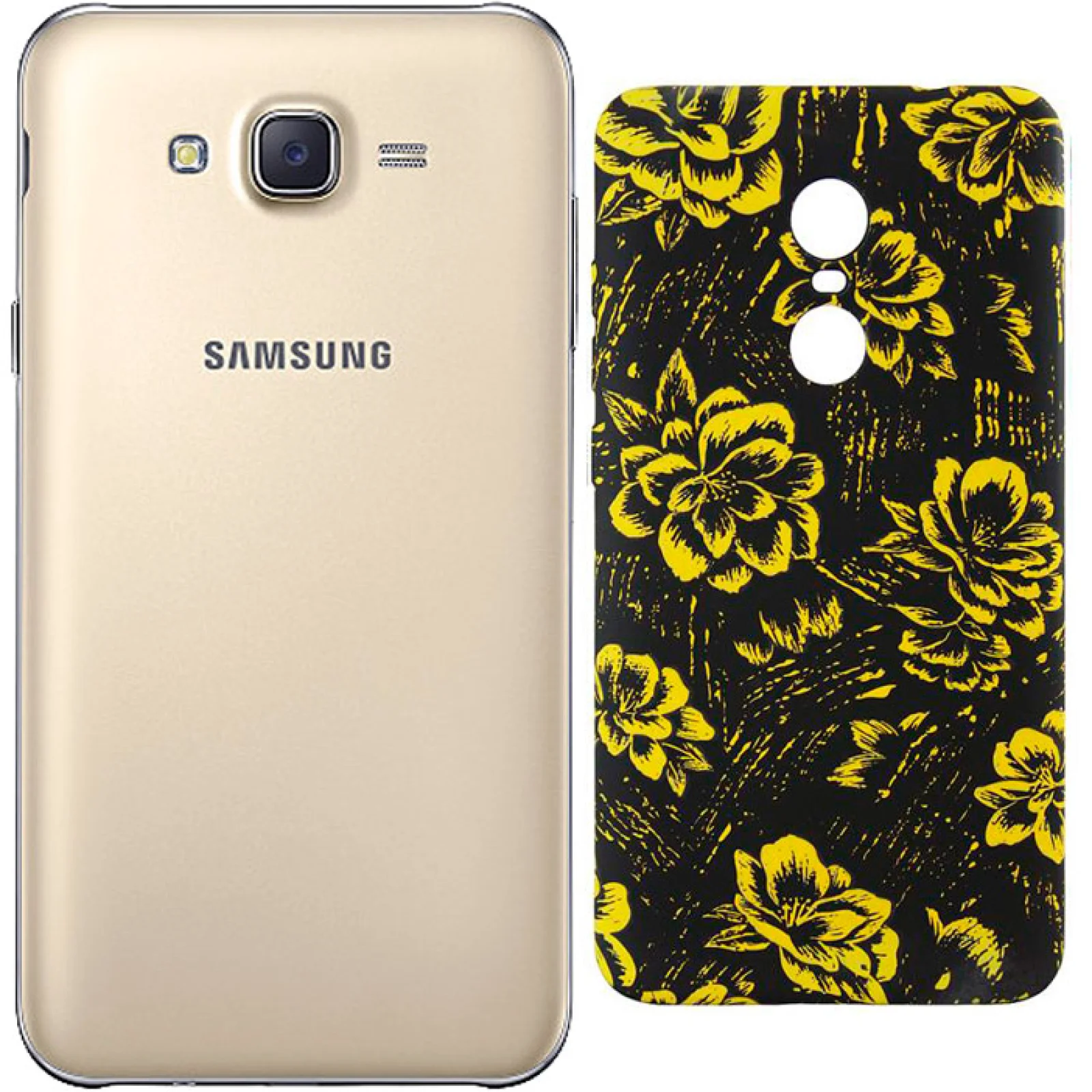 Чехол Samsung Galaxy J7 (SM-J700) Inavi Gallery Silicone Case (04) Flower Black