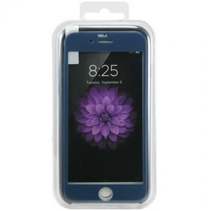 Цвет: Синий - Чехол Apple iPhone 6, iPhone 6s Silicone Case 360 2in1 Midnight Blue (HQCo) (чехол+стекло)