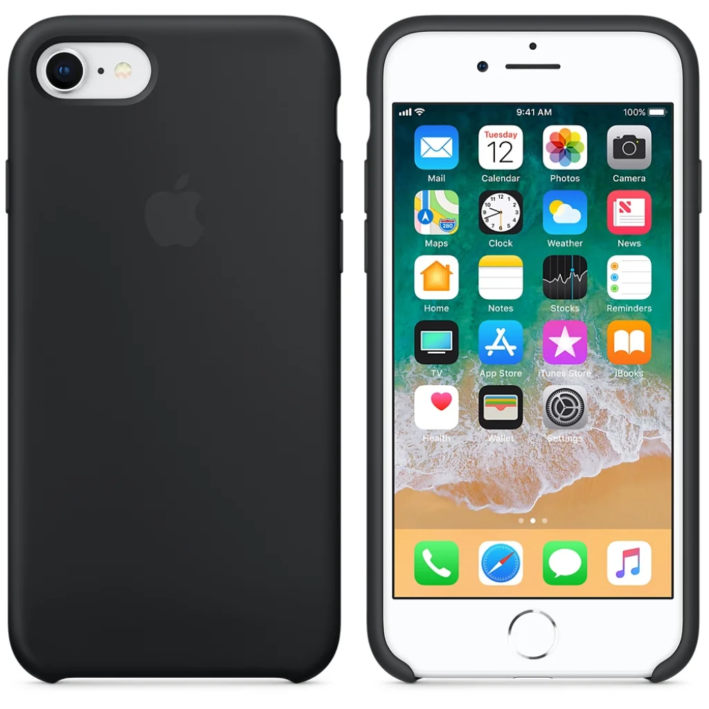 Чехол Apple iPhone 8, iPhone 7 Silicone Case Black MQGK2
