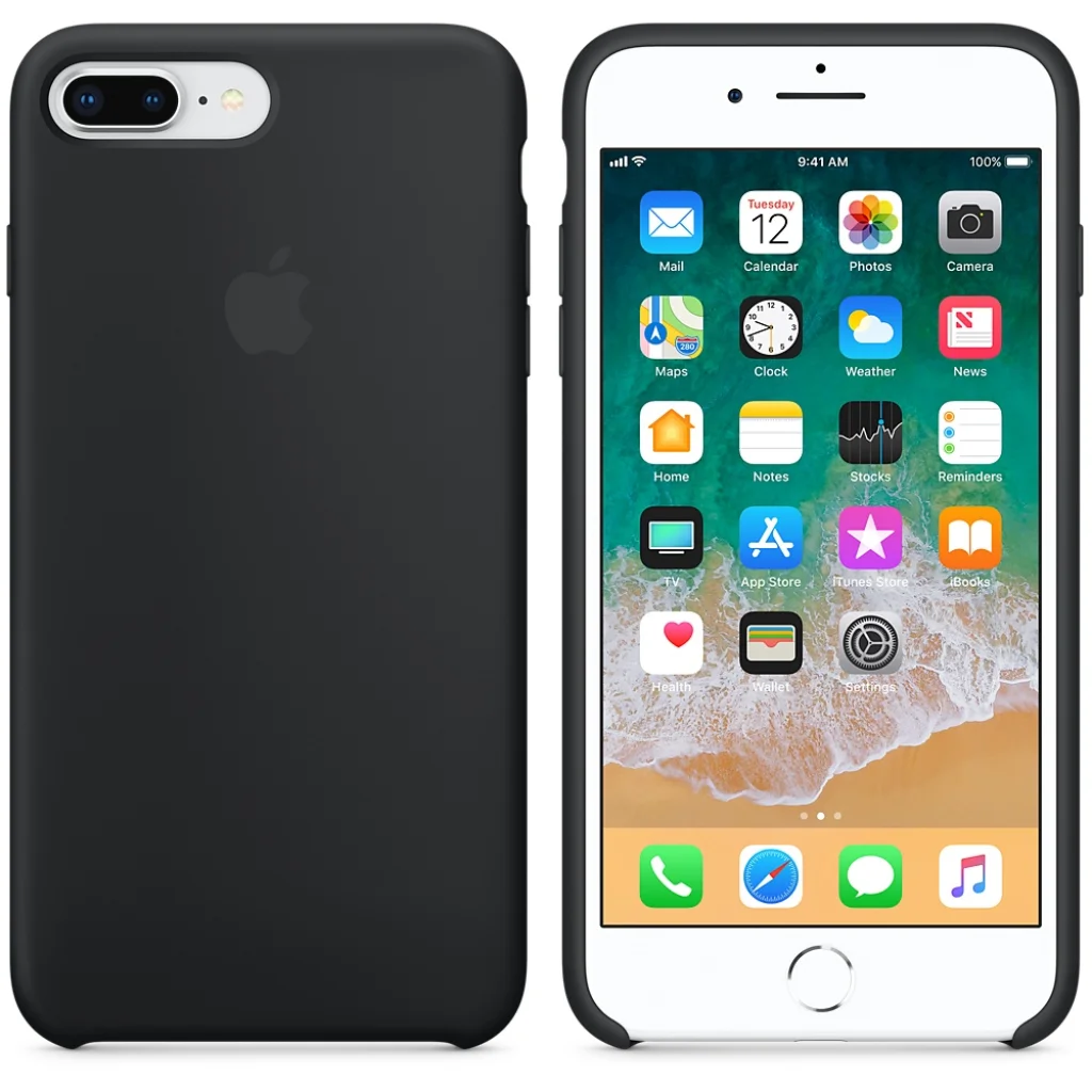Чехол Apple iPhone 8 Plus, iPhone 7 Plus Silicone Case Black MQGW2