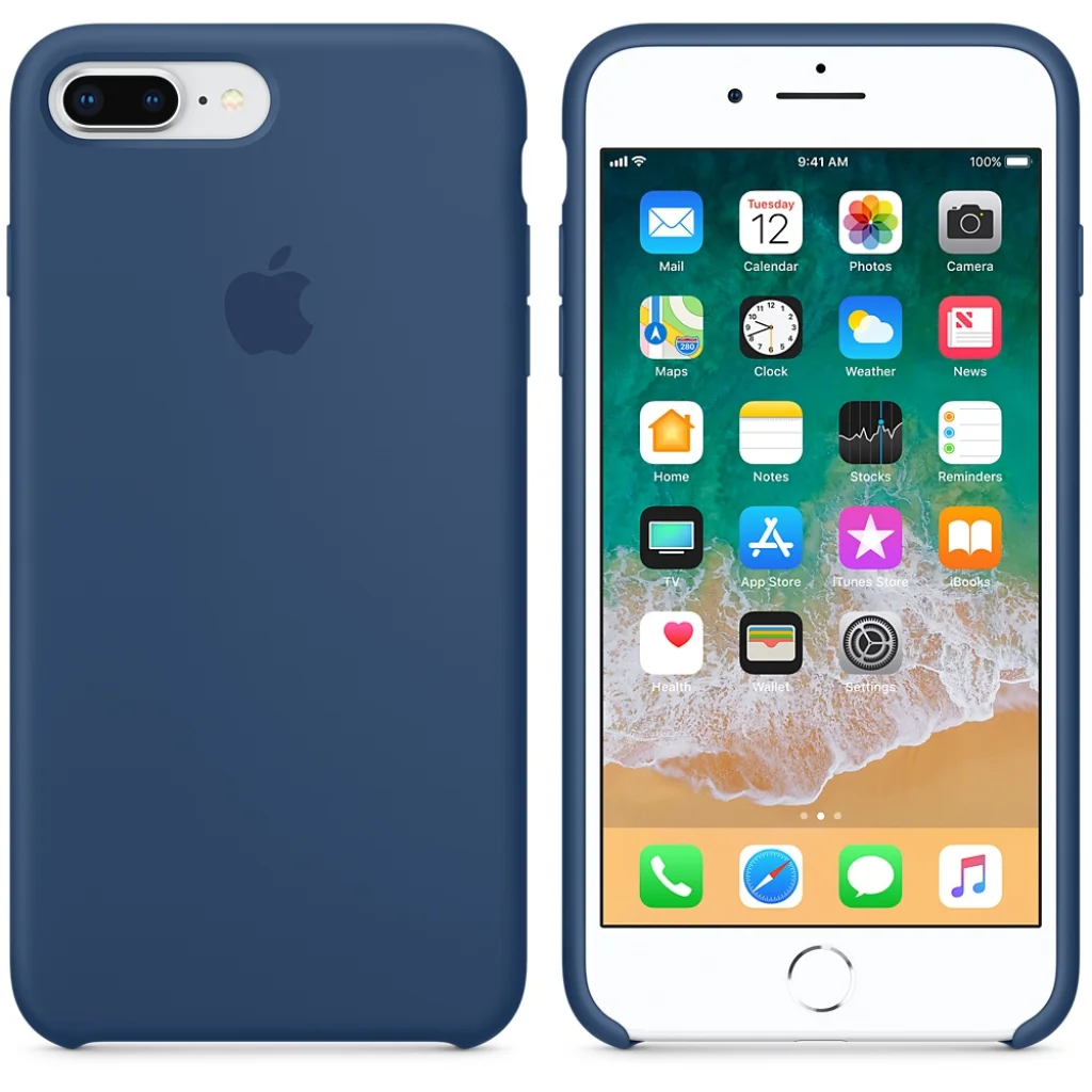 Чехол Apple iPhone 8 Plus, iPhone 7 Plus Silicone Case Blue Cobalt MQH02
