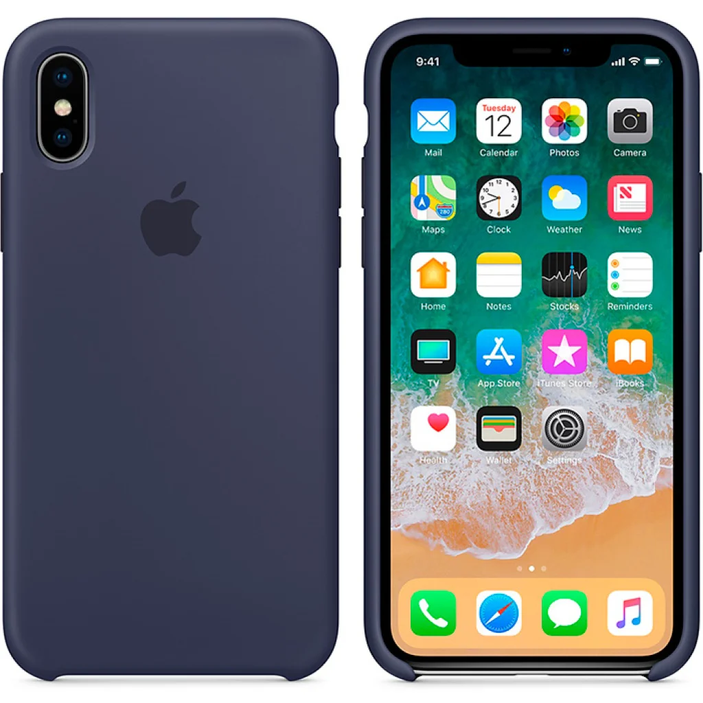 Чохол Apple iPhone X Leather Case Midnight Blue (MQTC2)