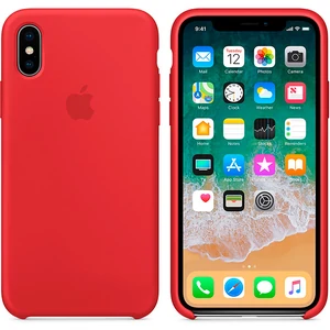 Цвет: Красный - Чехол Apple iPhone X Silicone Case Product Red MQT82