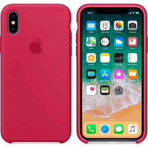 Цвет: Розовый - Чехол Apple iPhone X Silicone Case Rose Red MQT52