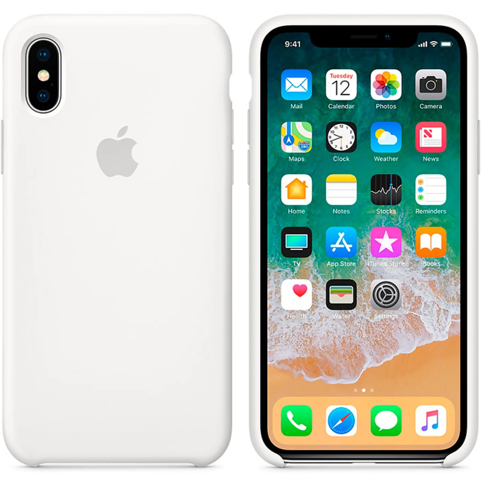 Чехол Apple iPhone X Silicone Case White MQT22