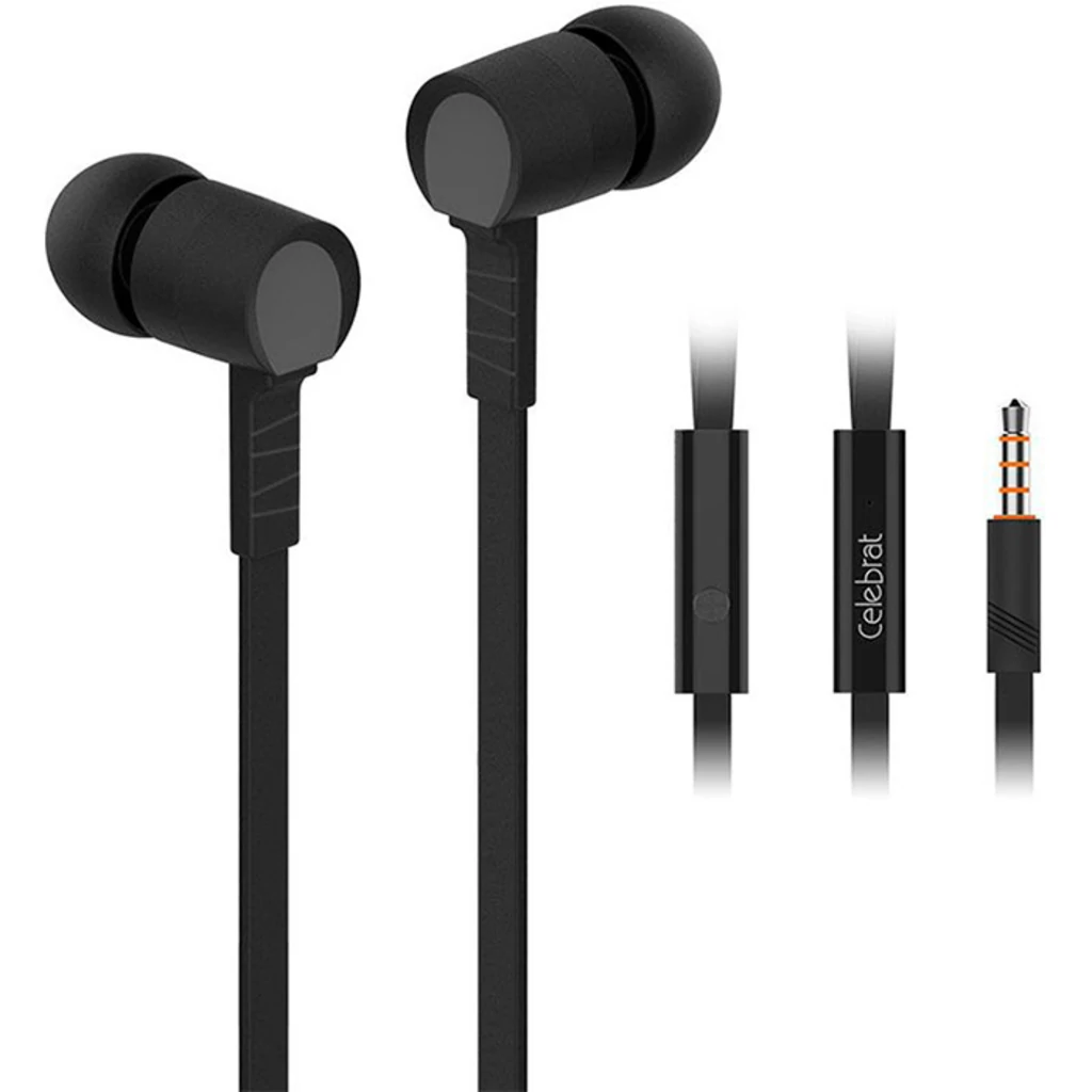 Наушники Celebrat D2 Black + mic + button call answering