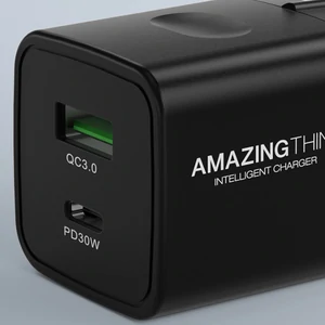 Сетевое зарядное устройство AmazingThing Speed Pro 30W+QC 3.0 Charger Black
