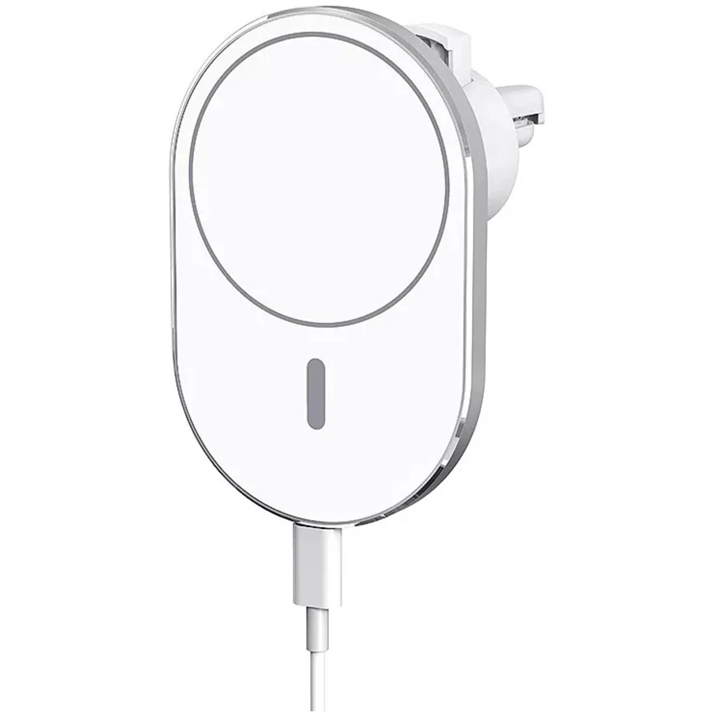 Автодержатель Amaztec Magnetic 15W Wireless Car Holder Charger Phone Holder для iPhone 12 Magsafe White