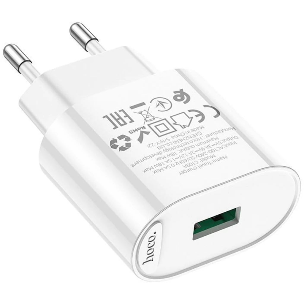 Сетевое зарядное устройство Hoco C109A Fighter Single Port QC3.0 18W White