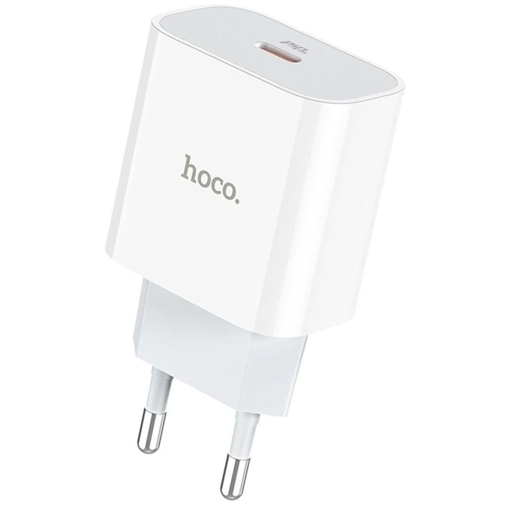 Мережевий зарядний пристрій Hoco C76A (1USB Type-C/PD) White