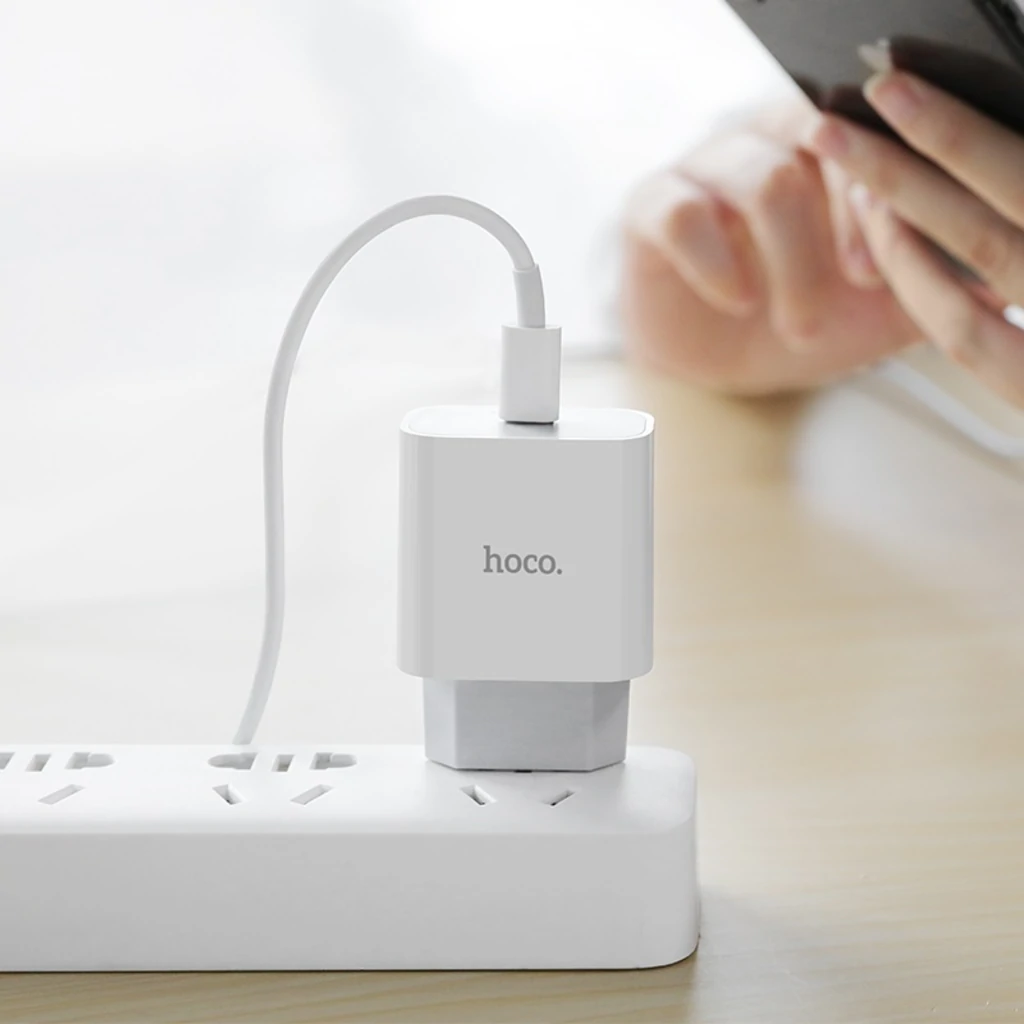 Мережевий зарядний пристрій Hoco C76A (1USB Type-C/PD) White